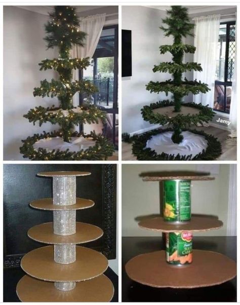 Diy Christmas Village Displays, White Christmas Tree Ideas, Diy Christmas Tree Topper, Minimalist Christmas Tree, Christmas Tree Decorations Diy, Pencil Christmas Tree, Traditional Christmas Tree, Ribbon On Christmas Tree, Christmas Tree Garland