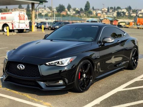 Infinity Q60 Sport, Q60 Infiniti Custom, Infiniti Coupe, Q60 Infiniti, Luxury Cars Aesthetic, Infiniti Q60 Coupe, Aesthetic Car Decor, Infiniti Sedan, Blacked Out Cars