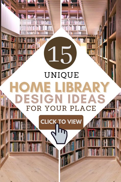 15 Home Libraries design ideas for your home. Explore the best of design and aesthetics for your home. Shelves design and ideas for your corner of knowledge. Design one for your own home. #library #design #ideas #aesthetics #home Home Design Library, Unique Library Design, Home Library Ideas Vintage, House Library Aesthetic, Minimalist Home Library, Personal Library Ideas, Library Room Ideas Home, House Library Ideas, Bookshelf Wealth