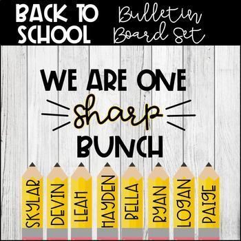 August Bulletin Boards, One Sharp Bunch, Classroom Door Displays, Bulletin Board Design, First Day Activities, Welcome To School, Classroom Bulletin Board, Door Display, Back To School Bulletin Boards