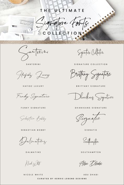 Aesthetic Email Signature, Email Signature Ideas Business, Signature Creator, Fonts For Branding, Aesthetic Signature, Fonts Signature, Font Tato, Best Signature, Desain Merek