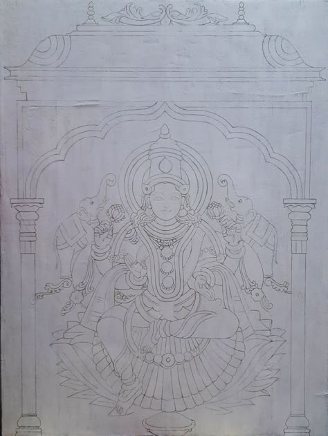 Mysore Painting, Indian Traditional Paintings, Mural Art Design, Ancient Drawings, Ganesh Art Paintings, Embroidered Wall Art, Fabric Painting Techniques, Boho Art Drawings, Kerala Mural Painting