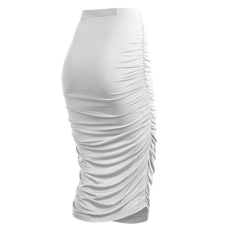 Made by Johnny - MBJ WB1147 Womens Elegant High Waist Pencil Skirt with Side Shirring XXL WHITE - Walmart.com - Walmart.com High Waist Pencil Skirt, Long Pencil Skirt, High Waisted Pencil Skirt, Beauty Website, Club Night, Red Skirts, Body Con Skirt, One Star, Knee Length Skirt