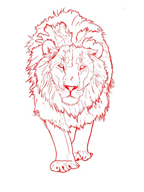 Walking Lion Tattoo, Lion Tattoo Linework, Fineline Lion Tattoo, Lion Tattoo Stencil Drawings, Lion Tattoo Outline, Lion Line Drawing, Lion Line Art, Lion Outline, Simple Lion Tattoo