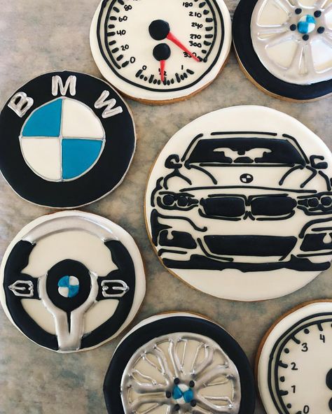 The Ultimate Driving Machine 🚘 . . . #allyscookies #cookies #decoratedcookies #royalicingcookies #royalicing #customcookies… Bmw Cookies, Cookies Design, Christmas Sugar Cookies Decorated, Car Cookies, Car Themes, Christmas Sugar Cookies, Icing Cookies, Cookie Designs, Royal Icing Cookies