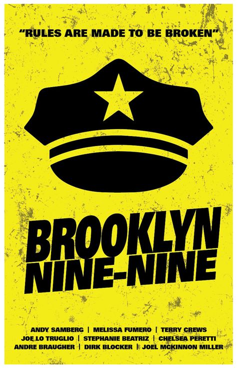 Brooklyn Nine-Nine Minimalist Poster Movie Poster Project, Posters Decor, Indie Movie Posters, Minimalist Poster Design, Movie Posters For Sale, Poster Club, Terry Crews, Andy Samberg, Brooklyn 99