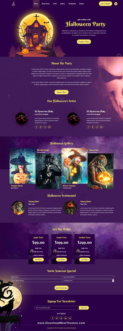 Allhallows is a clean and modern design responsive #bootstrap HTML #template for #Halloween events beautiful #website to download & live preview click on image or Visit 🡽 #webdesign #HalloweenEvents #HalloweenParty Spooky Website Design, Halloween Landing Page, Halloween Web Design, Halloween Land, Halloween Fonts Alphabet, Halloween Chalkboard, Hallowen Party, Halloween Logo, Halloween Web