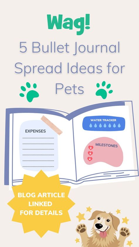 Bullet Journal Spread Ideas, Journal Spread Ideas, Dog Tracker, Pet Tracker, Memory Journal, Dog Bakery, Cat Hacks, Bullet Journal Spread, Capture Memories