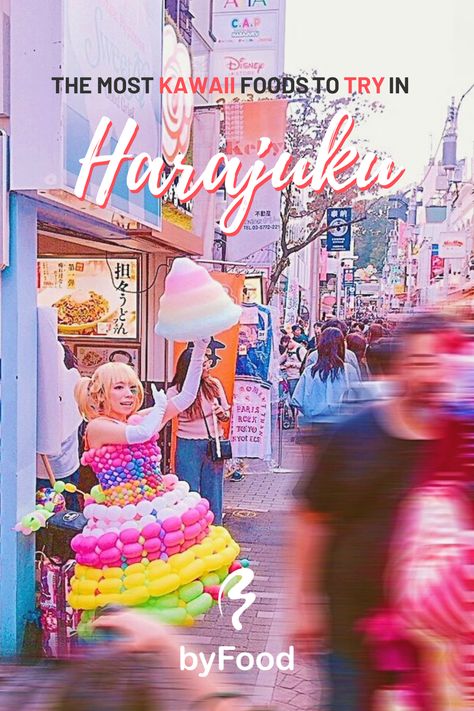 Harajuku Food, Tokyo Street Food, Takeshita Dori, Harajuku Tokyo Japan, Japan Street Food, Kawaii Foods, Tokyo Food, Japan 2023, Foods To Try