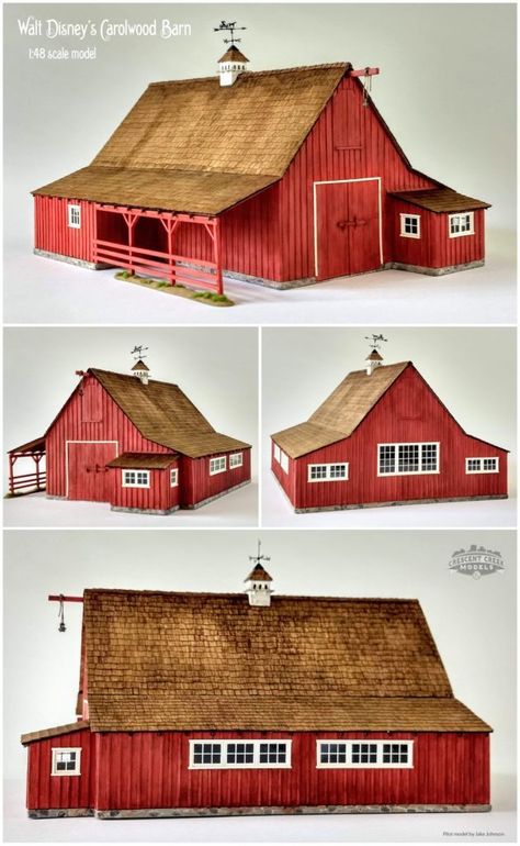 This week we were pumped to have Dave Meek & Jake Johnson from Crescent Creek Models to tell us all about the new Walt Disney’s Carolwood Barn O Scale kit that they’ve just released.   As you both know from their previous appearances on our show, both Jake & Dave have impressive modeling backgrounds and have built a career around their art and craftsmanship. So it is only fitting that they’ve turned to manufacturing some kits for the model railroading and craftsman model building communities. Farm Dollhouse, Wooden Toy Barn, Ho Scale Buildings, Barn Kits, Scale Model Building, Jake Johnson, Toy Barn, Barn Art, Model Train Scenery