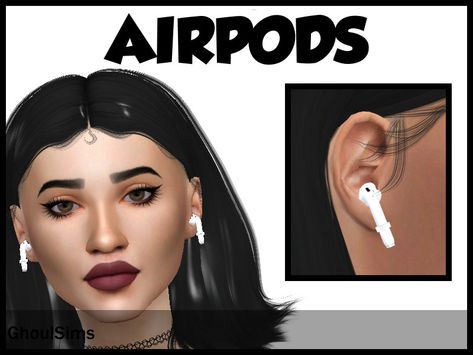 -ROBLOX-Sims Conversion Found in TSR Category 'Sims 4 Female Earrings' Airpods Cc Sims 4, Sims 4 Cc Airpods, Sims 4 Airpods, Airpods Pro Max, Northern Siberia Winds, Sims4 Outfits, Ts4 Kids, Sims Tumblr, Sims4 Accessories