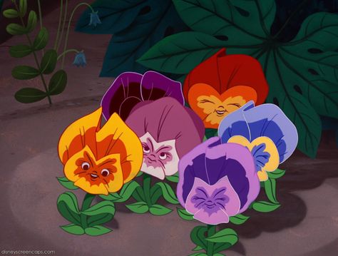 Flowers With Faces, Wonderland Flowers, Alice In Wonderland Flowers, Tattoo Disney, Alice In Wonderland 1951, Alice In Wonderland Characters, Alice In Wonderland Aesthetic, Wonderland Tattoo, Alice In Wonderland Party