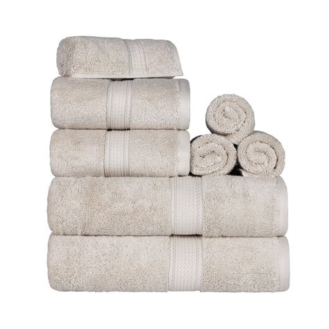 PRICES MAY VARY. LAVISH COMFORT: These super soft bath towels are constructed from premium quality Egyptian cotton fibers, naturally strong, absorbent, and soft; OEKO-TEX Certified to ensure environmental and safety standards; set includes 1 hand towel, 1 face towel, and 1 bath towel. WHIMSICAL DESIGN: State-of-the-art bath towels are fashionable, elegant, and classy; this towel set features superb solid colors with a textured, rope border; update the look of your master or guest bath with these Beige Towels, Egyptian Cotton Towels, Hotel Bathroom, Luxury Towels, Cotton Bath Towels, Bath Sheets, Guest Bath, Face Towel, Bath Towel Sets