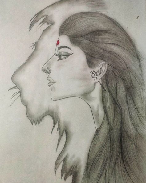 Attitude Drawings Easy, Strong Woman Painting Ideas, Durga Maa Drawing Pencil Easy, Strong Women Drawing, Strong Women Painting, Art Sketches Women Empowerment, Attitude Sketch, Strong Woman Drawing, Women Empowerment Drawing