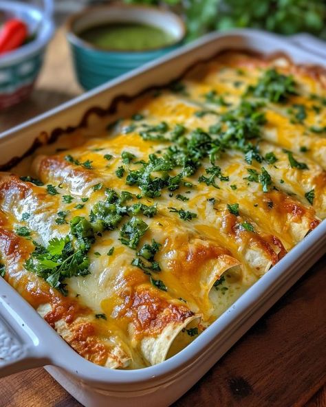 This was so tasty, we rushed to eat seconds before it ran out Cream Cheese Enchiladas, Cream Cheese Chicken Enchiladas, Enchilada Ingredients, Carla Hall, Cheese Enchiladas, Cheese Chicken, Cooking Chicken To Shred, Cream Cheese Chicken, Mexican Food Recipes Easy