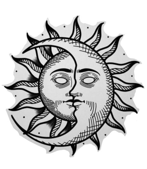 Sun And Moon Face, Tato Maori, Luna Tattoo, Moon Sun Tattoo, Traditional Tattoo Old School, Tato Minimal, American Traditional Tattoo Ideas, Traditional Tattoo Ideas, Traditional Tattoo Sleeve