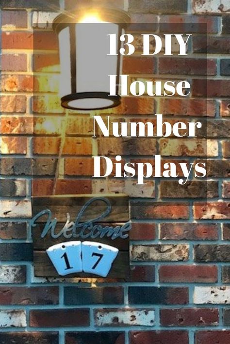 Give your house number sign some character with these 13 diy inspirations. #diy #housenumbers diy | diy home decor | house signs | house numbers | numbers | signs | diy home decor | Diy Outdoor Address Sign Ideas, House Numbers On Brick Home, How To Hang House Numbers On Vinyl Siding, Front House Number Ideas, Unique House Numbers Diy, Front Door Number Ideas, Diy Address Sign House Numbers, Diy House Numbers Ideas, Creative House Number Ideas