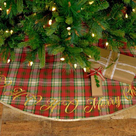 Farmhouse Christmas Tree Skirts, Plaid Tree Skirt, Holiday Tree Skirts, Plaid Christmas Tree Skirt, Cozy Christmas Decor, Tree Collar, Vhc Brands, Farmhouse Christmas Tree, Traditional Christmas Decorations