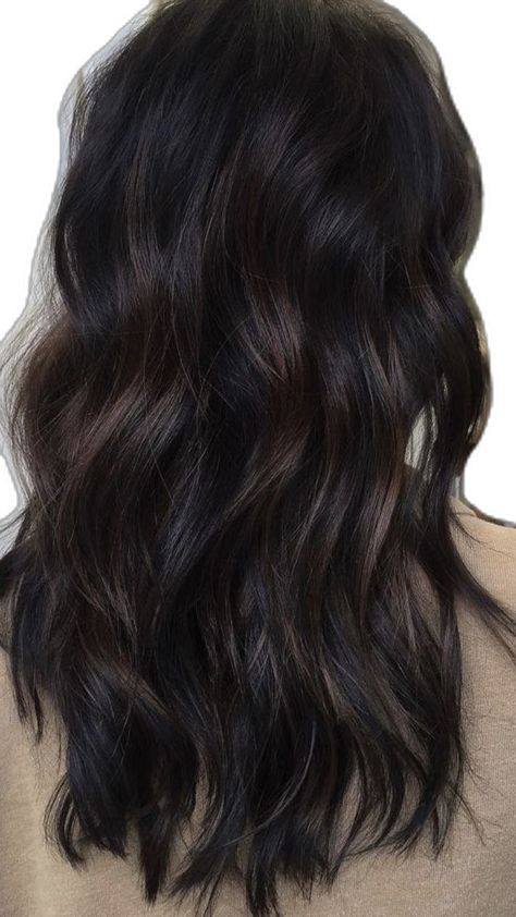 Dark Brown Hair Black Lowlights, Dark Brown Hair Ideas For Fall, Hair Lowlights For Dark Hair, Dark Brown With Black Lowlights, Black With Lowlights, Cool Tones Brunette Hair, Dark Hair For Fall Brunettes, Dark Brunette Lowlights, Dark Brunette With Lowlights