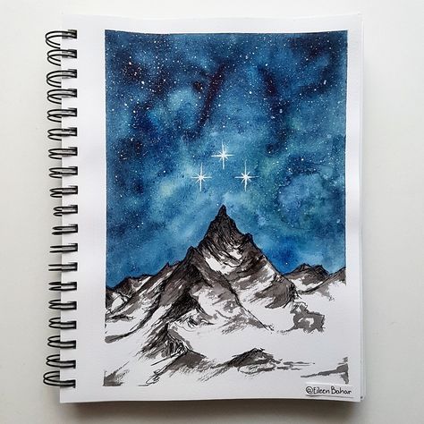 Galaxy Artwork, The Night Court, Sketchbook Cover, Watercolor Bookmarks, Night Court, Diy Watercolor Painting, Watercolor Projects, Beauty Art Drawings, Painted Books