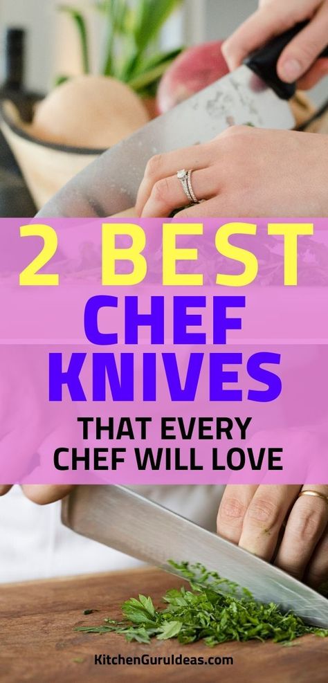 Chef knives are one of the most versatile kitchen tools. Check which one of these 2 affordable chef knives will suit you best. #bestaffordablechefknife #bestchefknife #bestchefknifebrand #chefknifeguide Cookware Set Best, Best Chefs Knife, Things To Buy On Amazon, Best Kitchen Knives, Best Of Amazon, Amazon Things, Hacks Kitchen, Amazon Purchases, Amazon Hacks