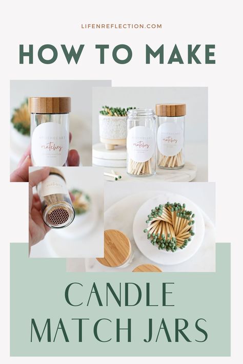 If you have trouble finding your matches, skip the clutter and the search by learning how to make match jars! Diy Matches Jar, Diy Match Holder, Candle Jar Decorating Ideas, Matches Aesthetic, Jar Decorating Ideas, Decorative Matches, Sage Recipes, Diy Candles Easy, Empty Candle Jars