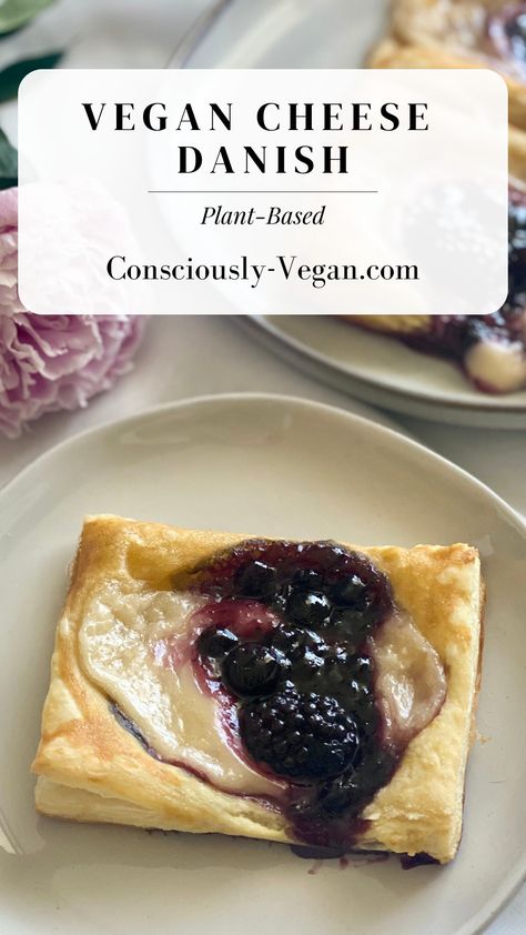 Indulge in this irresistible flaky vegan cheese danish, featuring a dairy-free cream cheese filling encased in golden, buttery layers. Vegan Cream Cheese Danish, Vegan Cheese Danish, Vegan Danish Recipe, Vegan Danish, Cream Cheese Danishes, Berry Cream Cheese, Cheese Danishes, Canadian Recipes, Vegan Egg Substitute