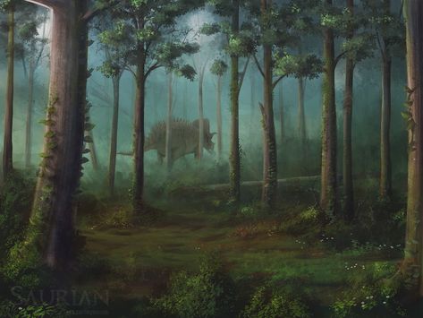 ArtStation - Hell Creek landscapes - Floodplain Forest, Chris Masna Beast Reference, Acreage Landscaping, Prehistoric Fauna, Prehistoric Art, Paleo Art, Dinosaur Art, Prehistoric Creatures, Prehistoric Animals, Aesthetic Quotes