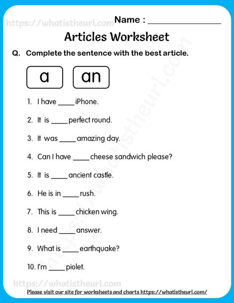 Articles Worksheet, Worksheets For Class 1, English Grammar Exercises, Grammar English, Cvc Words Kindergarten, Kindergarten Phonics Worksheets, Worksheets For Grade 3, Grammar For Kids, Reading Comprehension Lessons