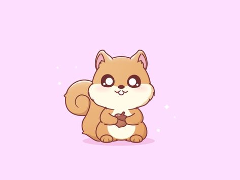 Squirrel Cute Art, Squirrel Doodle Cute, Cute Squirrel Art, Squrriel Cute Art, Cute Chipmunk Drawing, Cute Squirrel Drawing Kawaii, Chibi Squirrel, Squirrel Character Design, Cute Squirrel Drawing