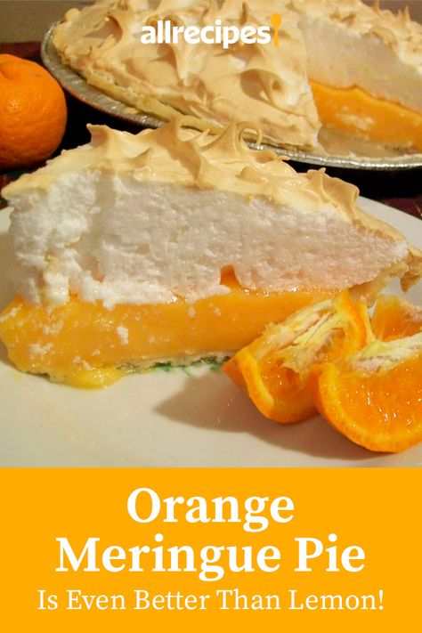 Sunshine Lemon Pie, Orange Meringue Pie, Orange Pie, Lemon Pie Recipe, Meringue Pie Recipes, Pie Pie, Good Pie, Favorite Pie, Pie Tart