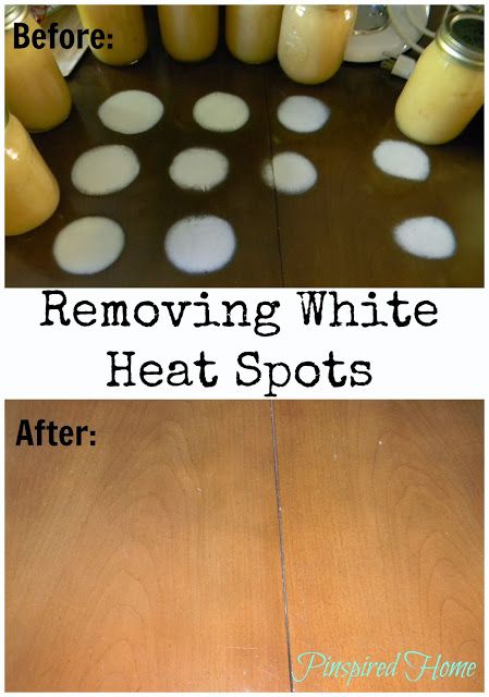 Pinspired Home: Removing White Heat Spots - Like Magic! Canning Applesauce, Dark Spot Remover For Face, Cleaning Baseboards, Wood Repair, Kitchen Table Wood, White Heat, Brown Furniture, Diy Workshop, Cleaning Wood