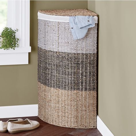 Wood laundry hamper