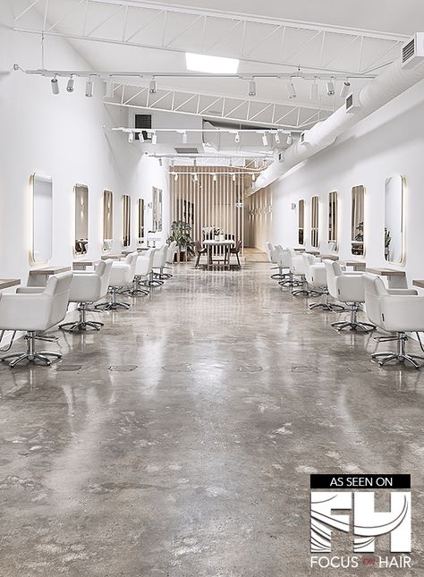 White Hair Salon, Hair Salon Interior Design, Barber Shop Interior, Salon Lighting, Hairdresser Salon, Hair Salon Design, Hair Salon Interior, Salon Suites Decor, Grey Interior Design