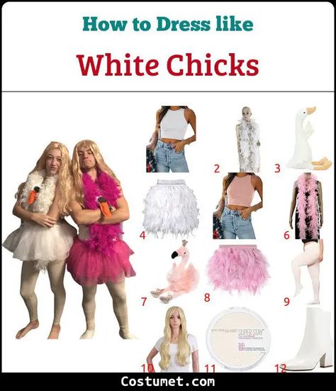 White Chicks Couple Costume, White Chicks Swan Costume, White Chicks Party, White Chicks Diy Costume, White Chicks Halloween, White Chicks Halloween Costume, White Chicks Costume, White Chicks Outfit, White Chicks Poster