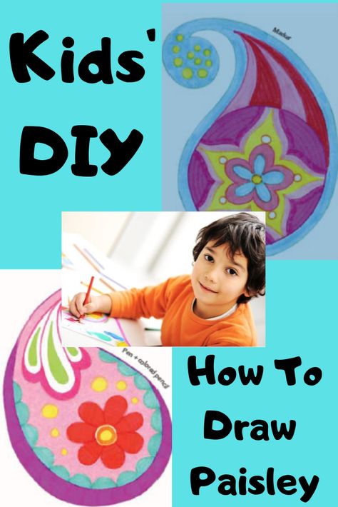 Draw Paisley, Paisley Drawing, Paisley Flower, Fun Crafts To Do, Paisley Art, Simple Life Hacks, Indoor Activities, Step By Step Drawing, Business For Kids