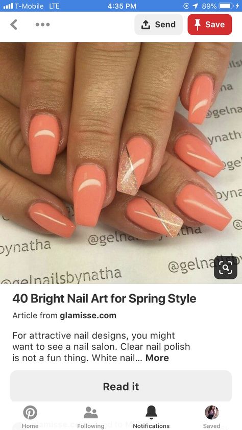 Apricot Nails Design, Apricot Nails, Bright Nail Art, Classy Nail, Ombré Nails, Classy Nail Designs, Gel Nails Diy, Clear Nail Polish, Nails Diy