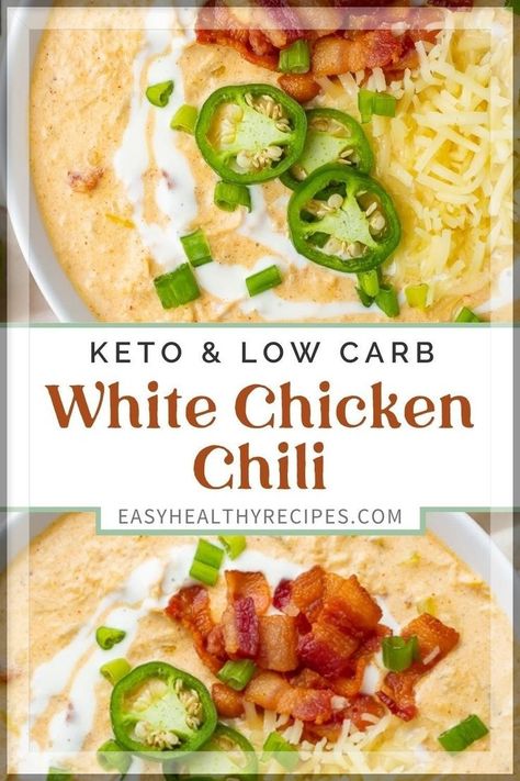 Low Carb White Chicken Chili, Keto White Chicken Chili, White Chicken Chili Recipe Crockpot, White Chicken Chili Slow Cooker, Chicken Tomatoes, White Chicken Chili Recipe, Chicken Chili Crockpot, Slow Cooker Chicken Chili, Low Carb Soup Recipes