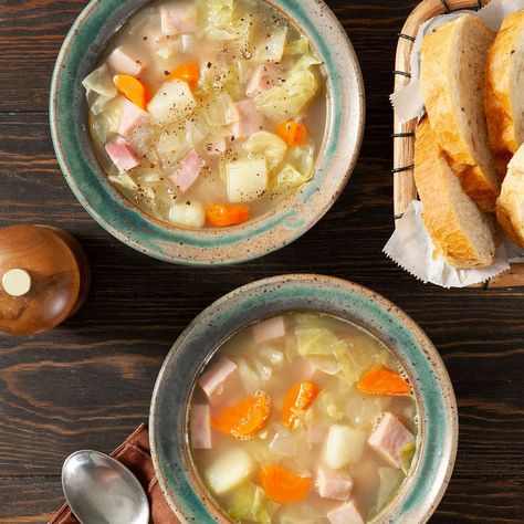 Ham Cabbage Soup, Colcannon Potatoes, Ham And Cabbage Soup, Colcannon Recipe, Ham And Cabbage, Hearty Soup Recipes, Cheese Burger Soup Recipes, Irish Recipes Traditional, Ham Potato