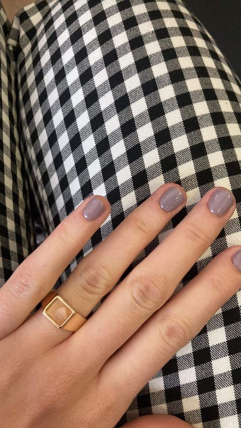 Purple Gray Nails, Grey Purple Nails, Grey Short Nails, Dusty Purple Nails, Short Grey Nails, Purple Grey Nails, Short Gray Nails, Short Natural Nails, Coco Nails