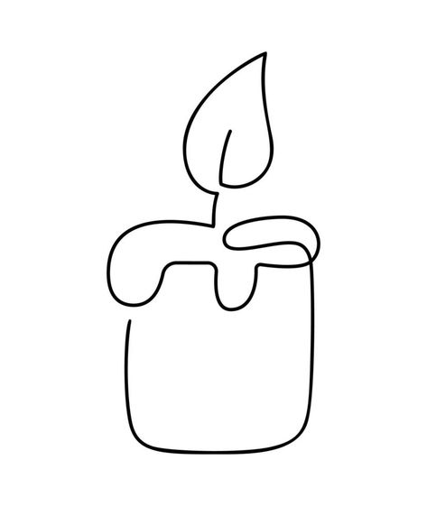 Hand drawn one line vector burning candle logo icon. Continuous Christmas advent outline illustration for greeting card, web design isolated holiday invitation Candle Illustration Art, Card Web Design, Candles Illustration, Christmas Outline, Christmas Line Art, Line Art Christmas, Doodle Line Art, Knitted Wire Art, Christmas Vector Illustration