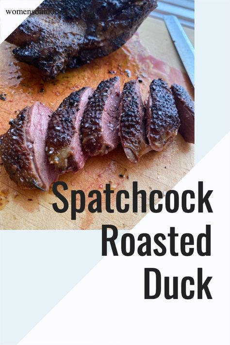 The first featured recipe from Vicky Mullaney's "The Lodge at Black Pearl Cookbook" is a delicious spatchcock roasted duck entrée. Spatchcock Duck Recipe, Wild Mushroom Recipes, Roasted Duck, Wild Game Recipes, Roast Duck, Venison Recipes, Duck Recipes, Wild Game, Game Food