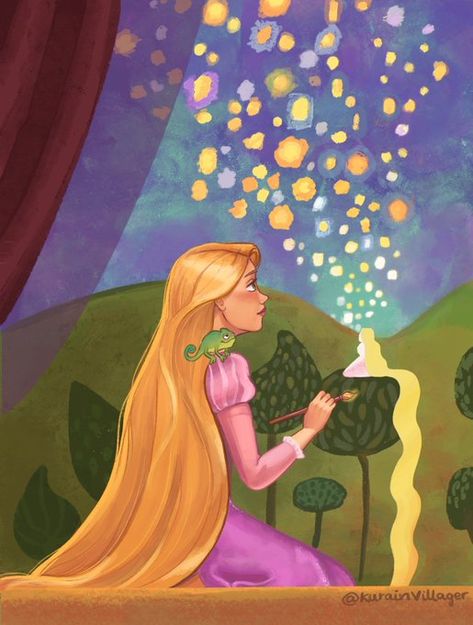 Cute Rapunzel Drawings, Rapunzel Digital Art, Rapunzel Drawing Painting, Rupunzle Drawing, Rapunzel Aesthetic Drawing, Rapanzul Drawings, Disney Princess Art Painting, Rapunzel Art Painting, Rapunzel Drawing Easy