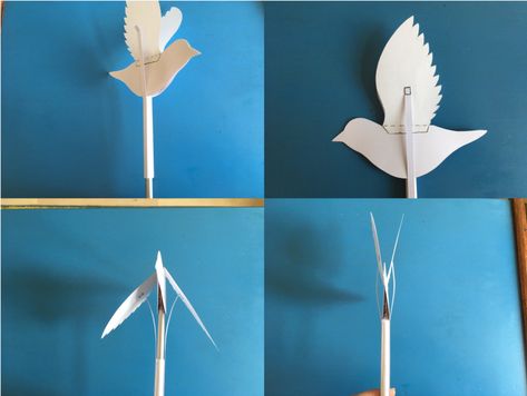 instructions on how to create a puppet with moving wings from paper and a pencil Bird Paper Craft, James And Giant Peach, Bird Puppet, Horse Template, Flying Paper, Bird Template, Diy Wings, Corrugated Card, Puppets Diy