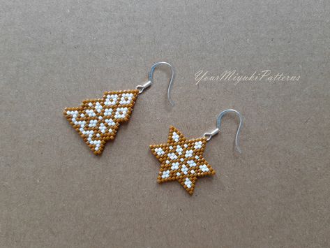 Seed Bead Christmas Earrings Patterns Free, Christmas Seed Bead Patterns, Christmas Bead Patterns, Christmas Brick Stitch Earrings, Christmas Seed Bead Earrings, Christmas Beading Patterns, Seed Bead Christmas Tree, Seed Bead Christmas Earrings, Christmas Brick Stitch