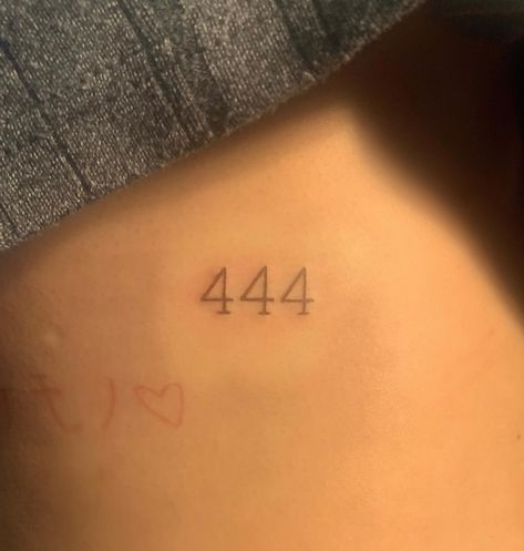 444 Tattoos, 444 Tattoo Ideas, 444 Meaning, Tattoo Couples, Fierce Tattoo, 444 Tattoo, Couple Matching Tattoo, Hidden Tattoos, Palm Tattoos