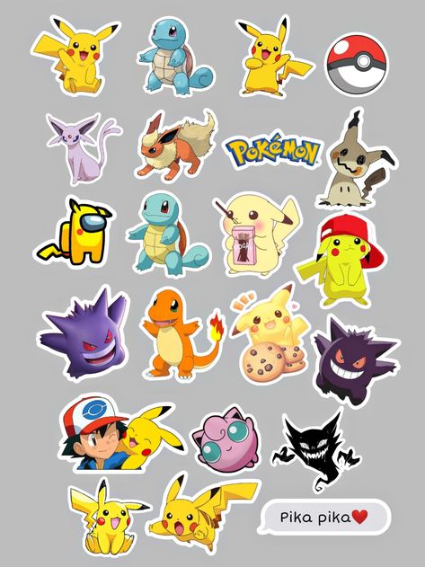 Pokemon Stickers Printable Free, Pokemon Stickers Printable, Pokemon Printables, Anime Sticker, Pokemon Stickers, Arabic Alphabet For Kids, Triptych Wall Art, Alphabet For Kids, Art Bundle