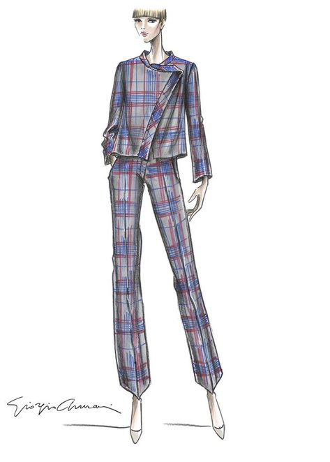 Plaid Fashion Illustration, Fashion Illustration Face, Tartan Fashion, Fashion Illustration Collage, Fashion Figure, Fashion Illustrations Techniques, Fashion Illustration Sketches Dresses, Fashion Design Portfolio, Sketches Dresses