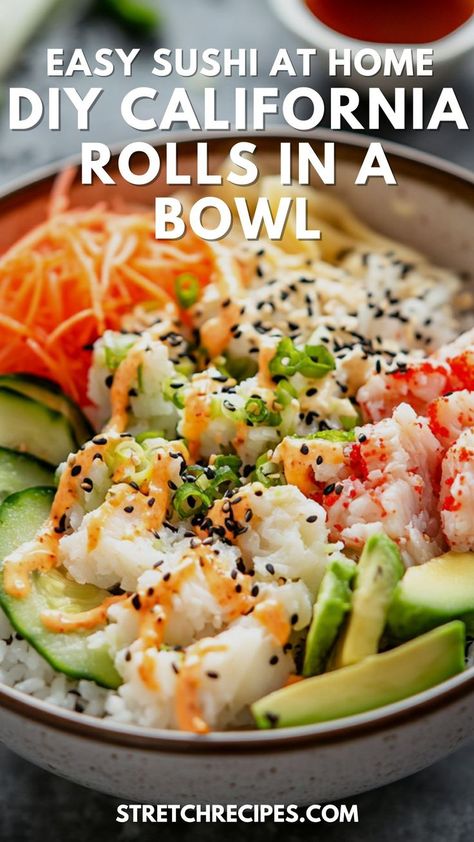 Looking for a twist on sushi? Our California rolls sushi bowls recipe is the answer! This deconstructed sushi bowl California rolls is perfect for beginners and sushi lovers alike. Save this pin for your next sushi night at home! Visit our blog for step-by-step instructions. California Sushi Bowl Recipe, California Rolls Sushi, Sushi Night At Home, Sushi Bowl Healthy, Deconstructed Sushi Bowl, Rice For Sushi, Beef With Broccoli Recipe, Deconstructed Sushi, Best Rice Recipe