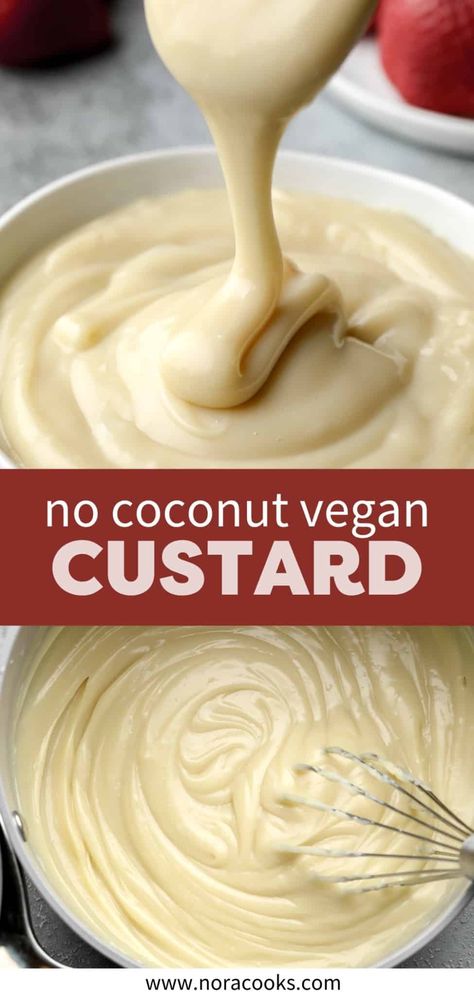 Vegan Custard Gluten Free Dairy Free Coconut Cream Pie, Vegan Cream Recipe, Coconut Cream Custard, Vegan Cream Dessert, Vegan Half And Half, Italian Vegan Dessert, Recipes With Cream Of Coconut, Vegan Boston Cream Pie, Easy Desserts Vegan